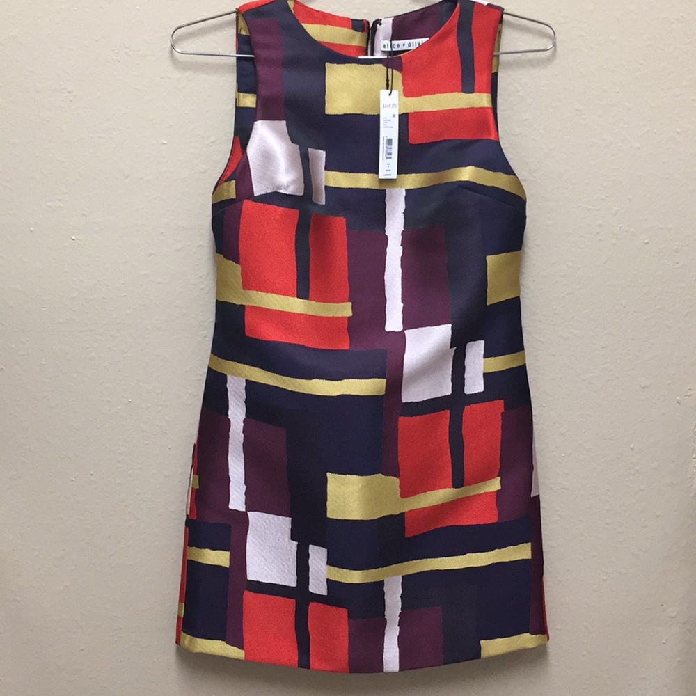 Alice + Olivia Painted Grid Dress